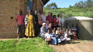 WATSAN trustees and staff visit a completed water tank