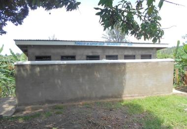 Six-stance pit latrine at Burama CDC