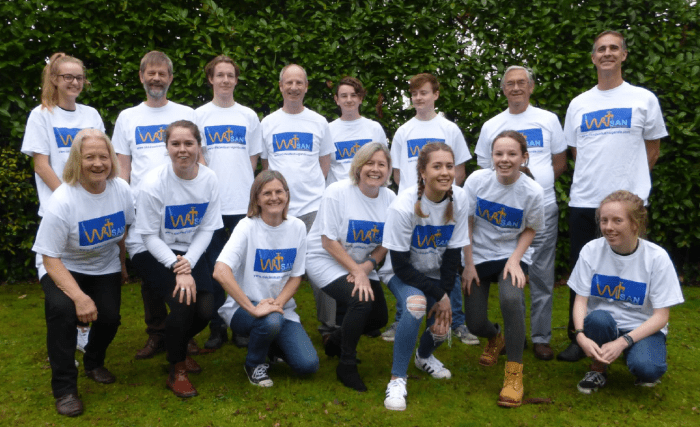 The St Peter's team pictured wearing WATSAN t-shirts