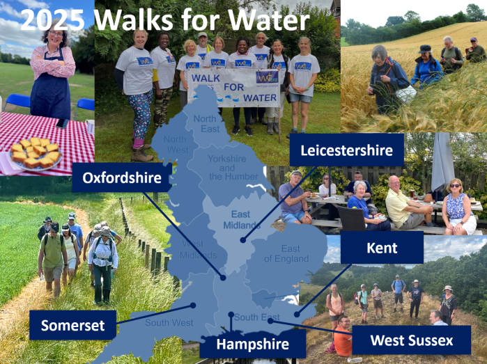 Map showing locations of the six walks