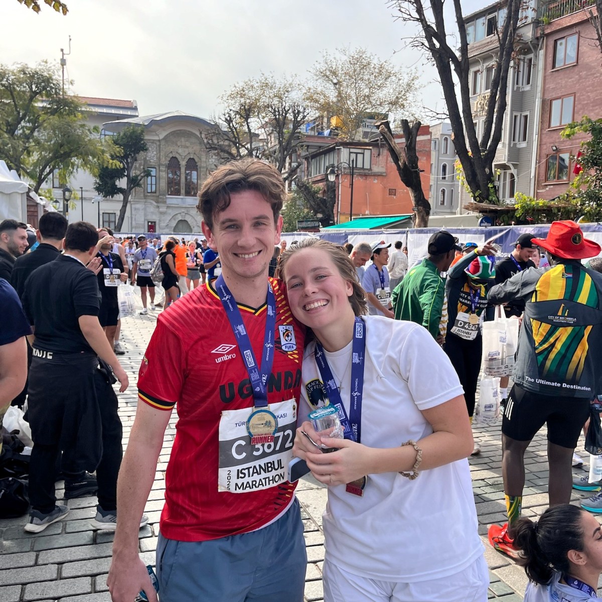 Sam and Abby run the Istanbul Marathon, raising over £600 for&nbsp;WATSAN