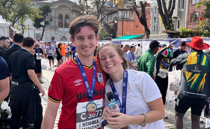 Sam and Abby run the Istanbul Marathon, raising over £600 for&nbsp;WATSAN